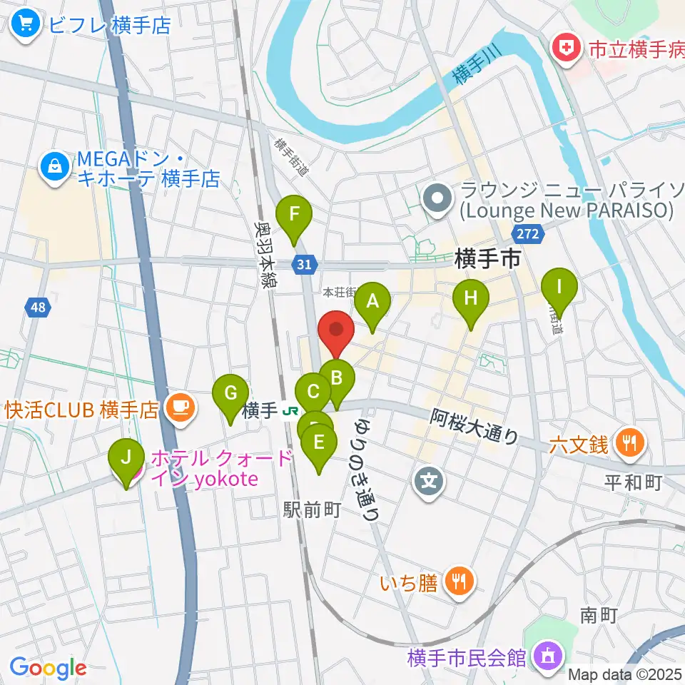 横手かまくらエフエム周辺のホテル一覧地図