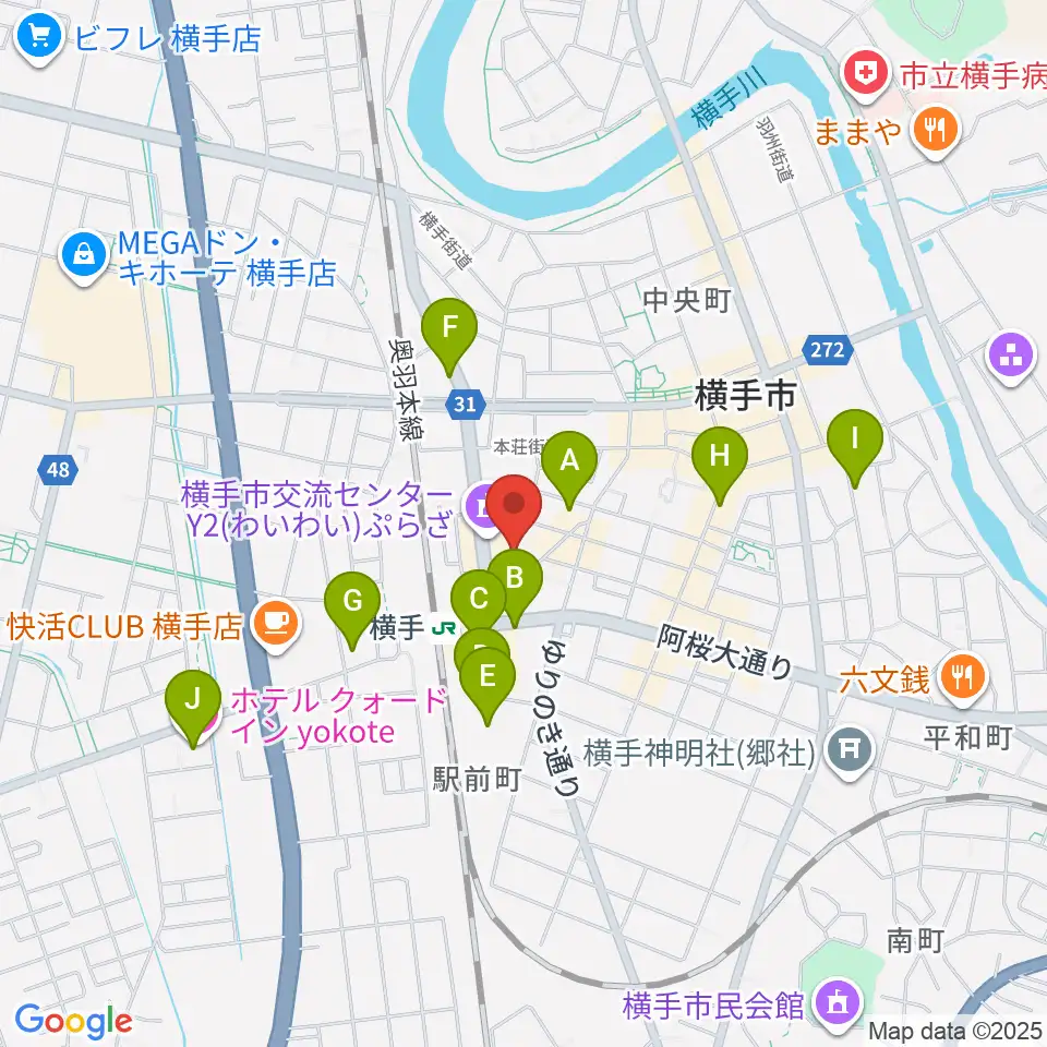 横手かまくらエフエム周辺のホテル一覧地図