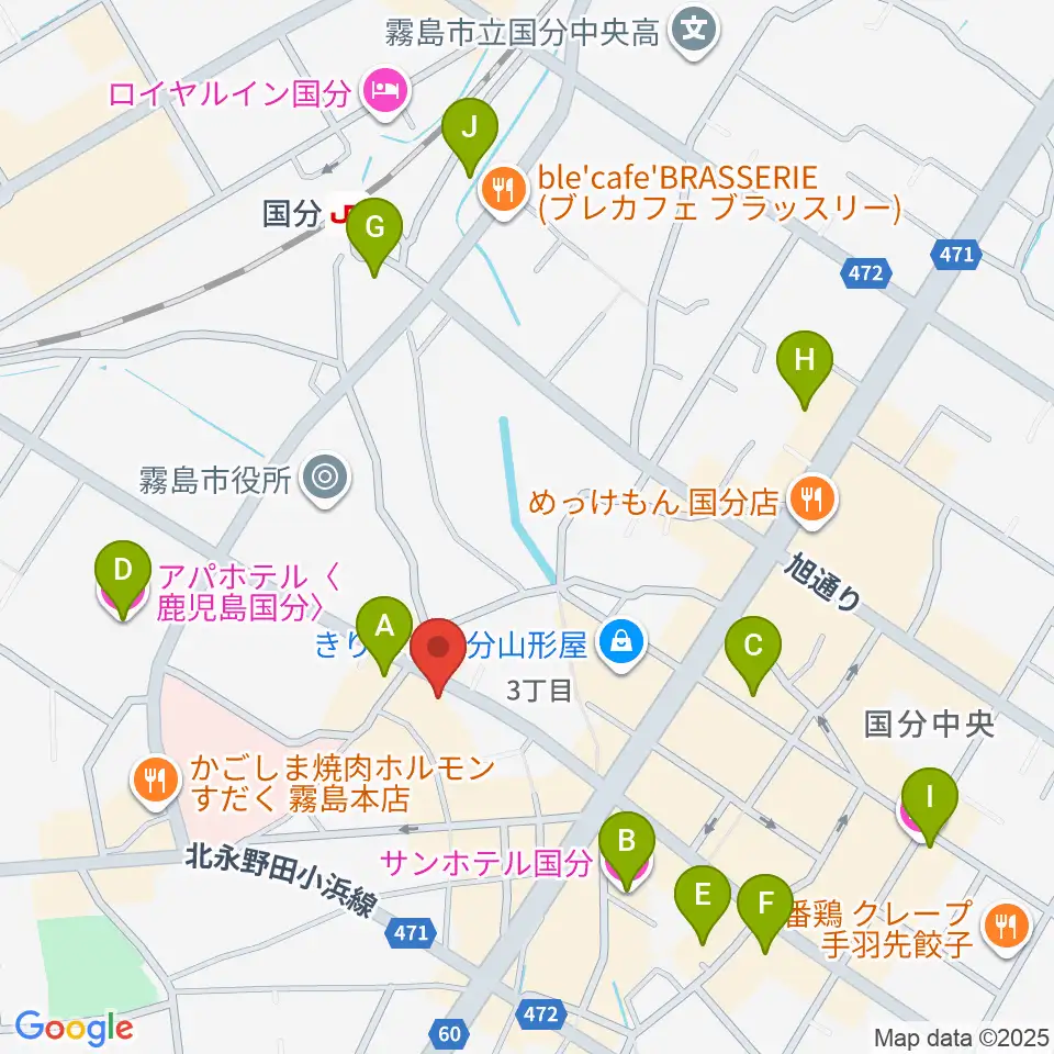 FMきりしま プラスきりしま周辺のホテル一覧地図