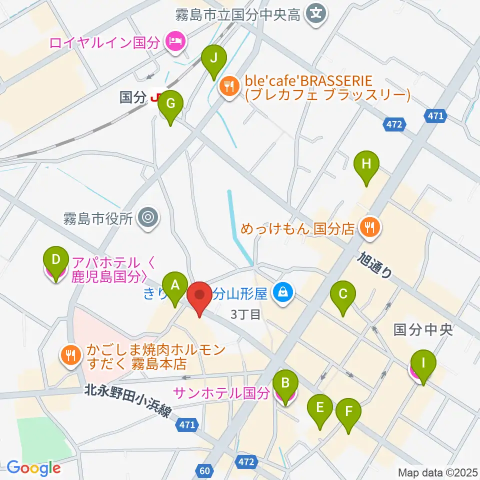 FMきりしま プラスきりしま周辺のホテル一覧地図