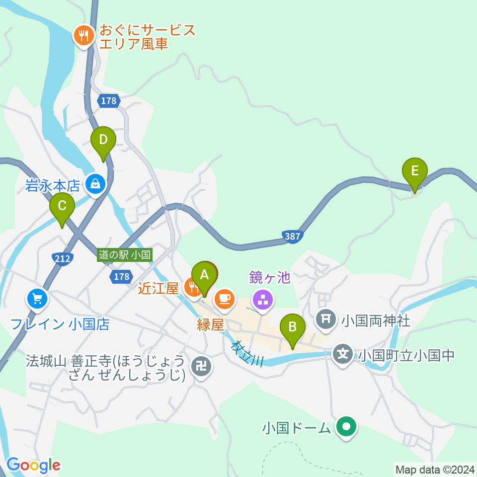 エフエム小国 グリーンポケット周辺のホテル一覧地図