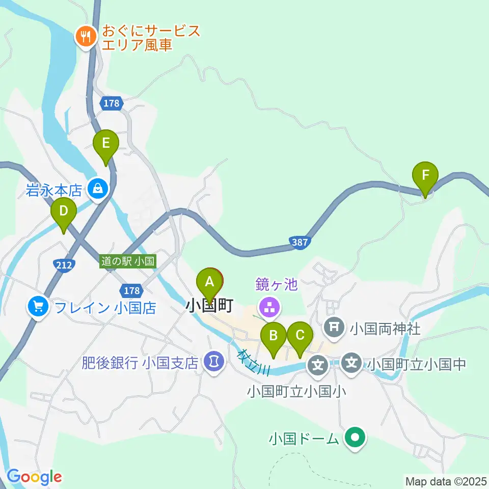 エフエム小国 グリーンポケット周辺のホテル一覧地図