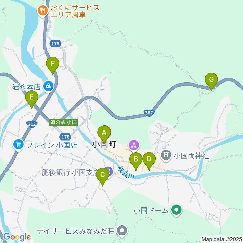 エフエム小国 グリーンポケット周辺のホテル一覧地図