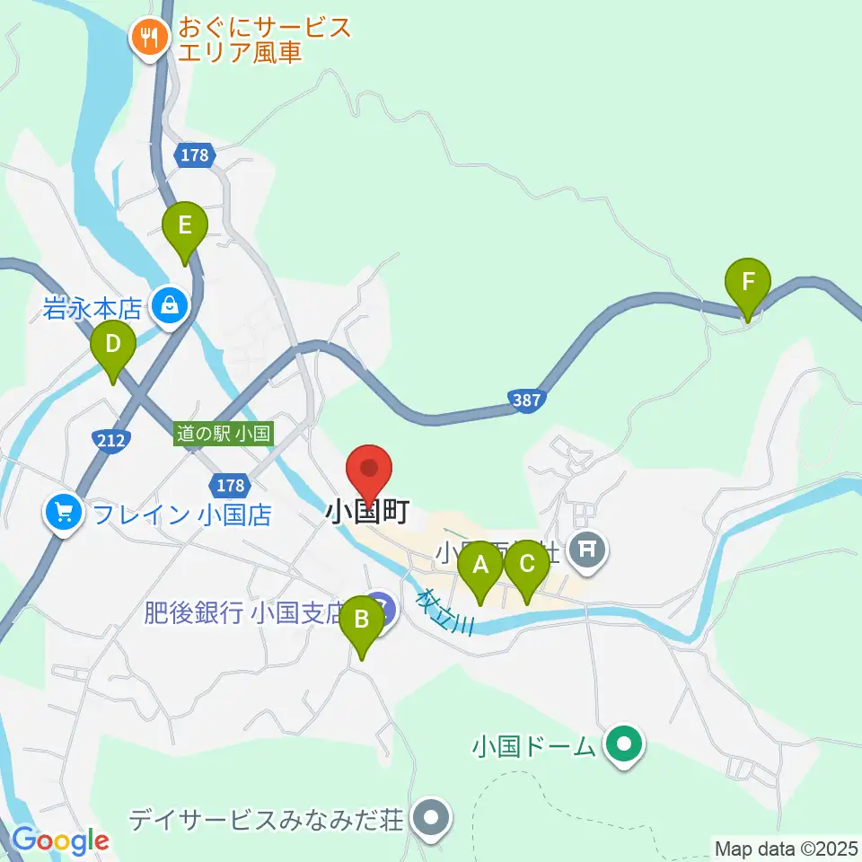 エフエム小国 グリーンポケット周辺のホテル一覧地図