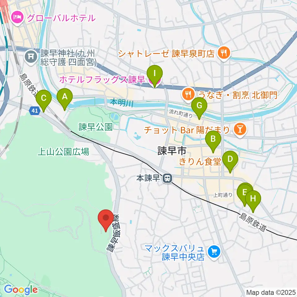 エフエム諫早 レインボーFM周辺のホテル一覧地図