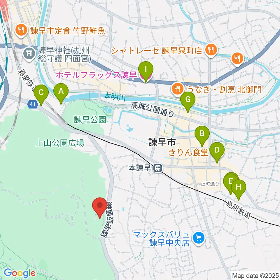 エフエム諫早 レインボーFM周辺のホテル一覧地図