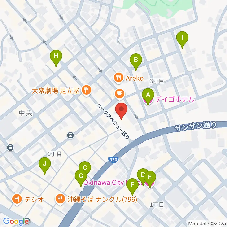 FMコザ周辺のホテル一覧地図
