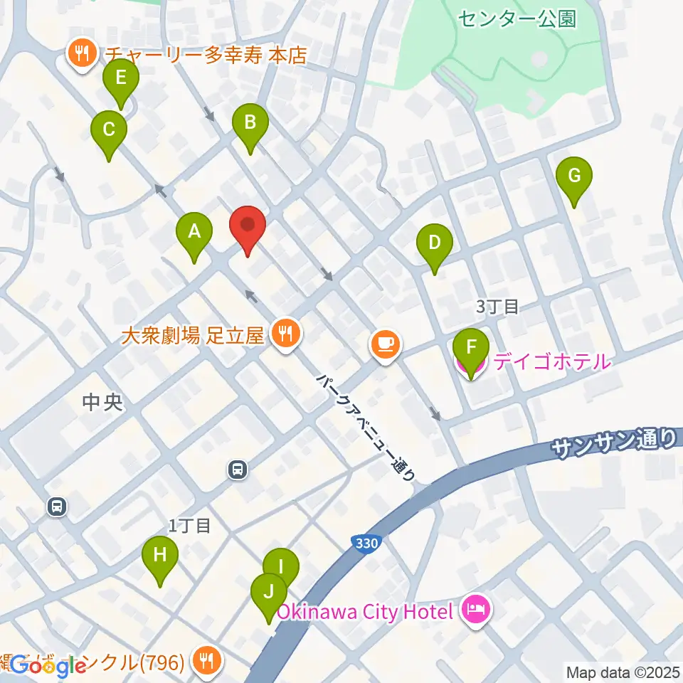 FMコザ周辺のホテル一覧地図