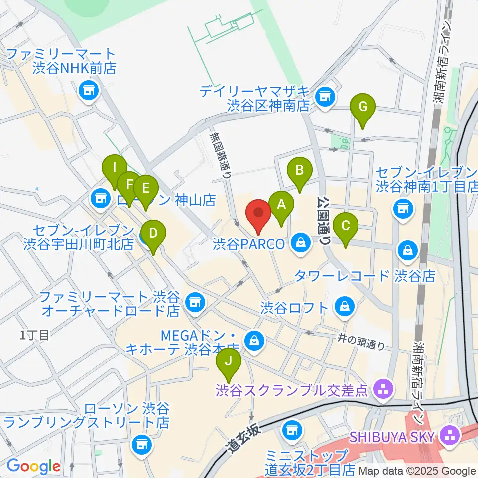 aube渋谷周辺のホテル一覧地図