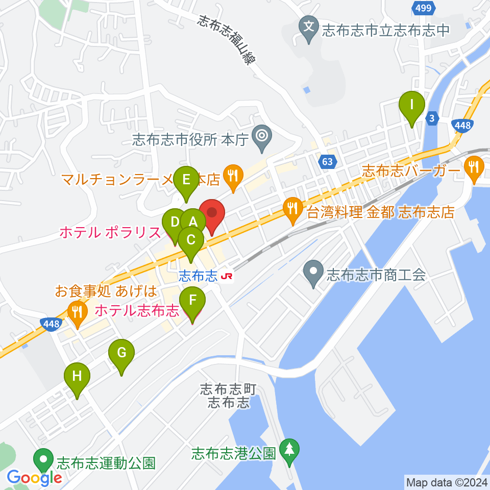 FM志布志周辺のホテル一覧地図