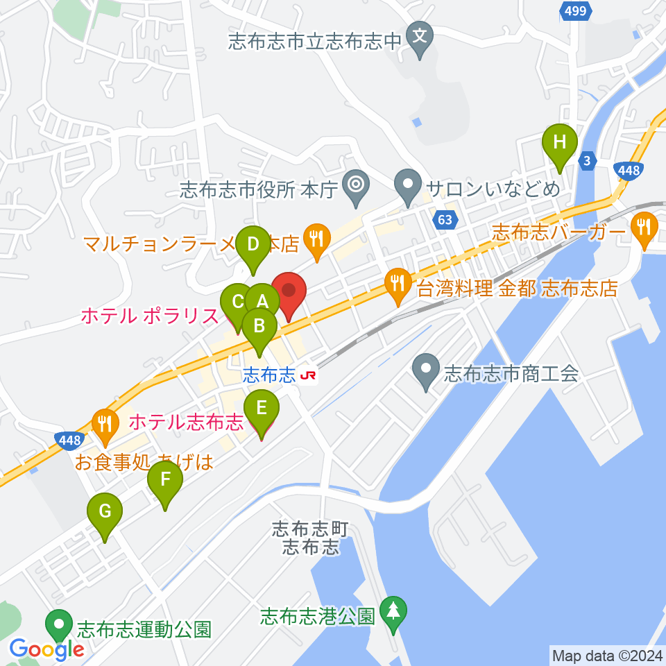 FM志布志周辺のホテル一覧地図