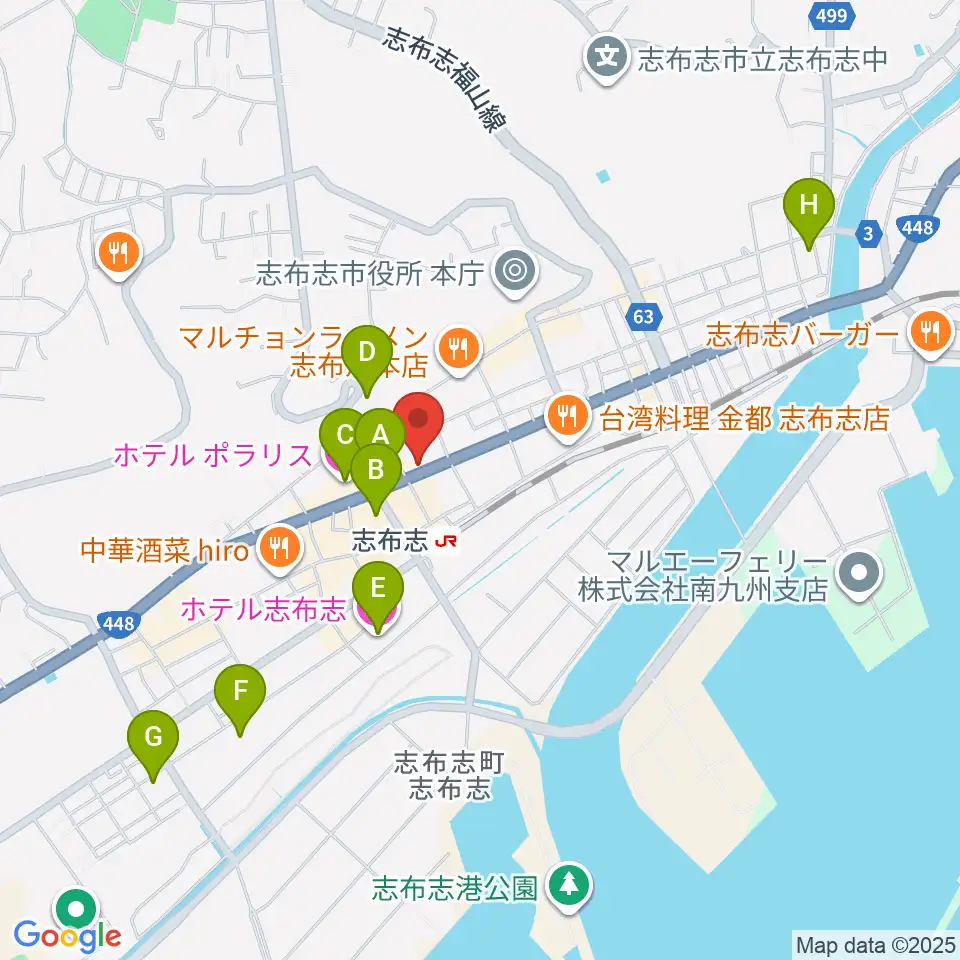 FM志布志周辺のホテル一覧地図