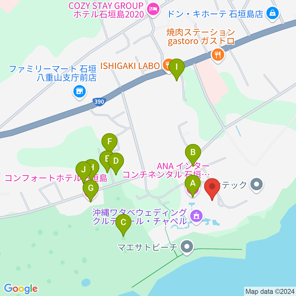 FMいしがきサンサンラジオ周辺のホテル一覧地図