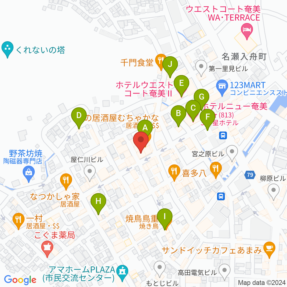 あまみエフエム ディ！ウェイヴ周辺のホテル一覧地図