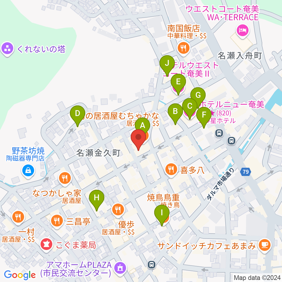 あまみエフエム ディ！ウェイヴ周辺のホテル一覧地図