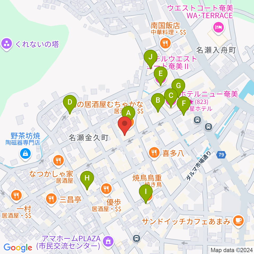 あまみエフエム ディ！ウェイヴ周辺のホテル一覧地図