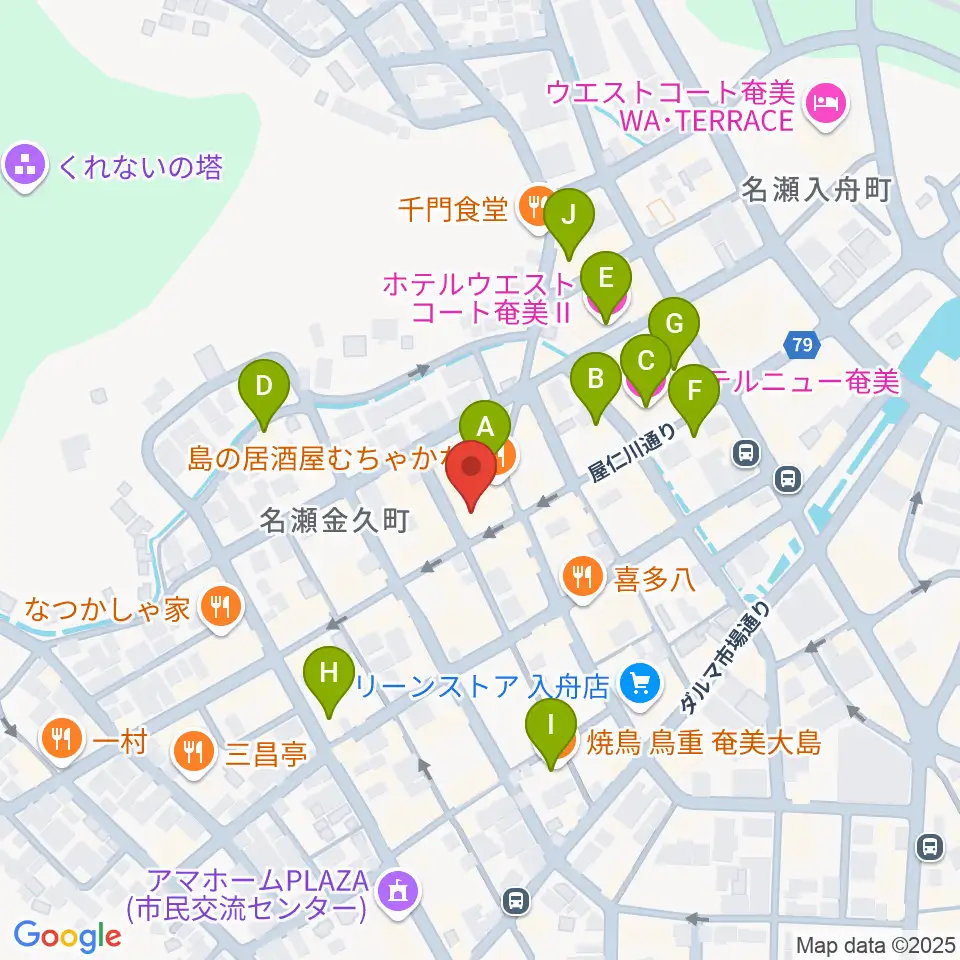あまみエフエム ディ!ウェイヴ周辺のホテル一覧地図