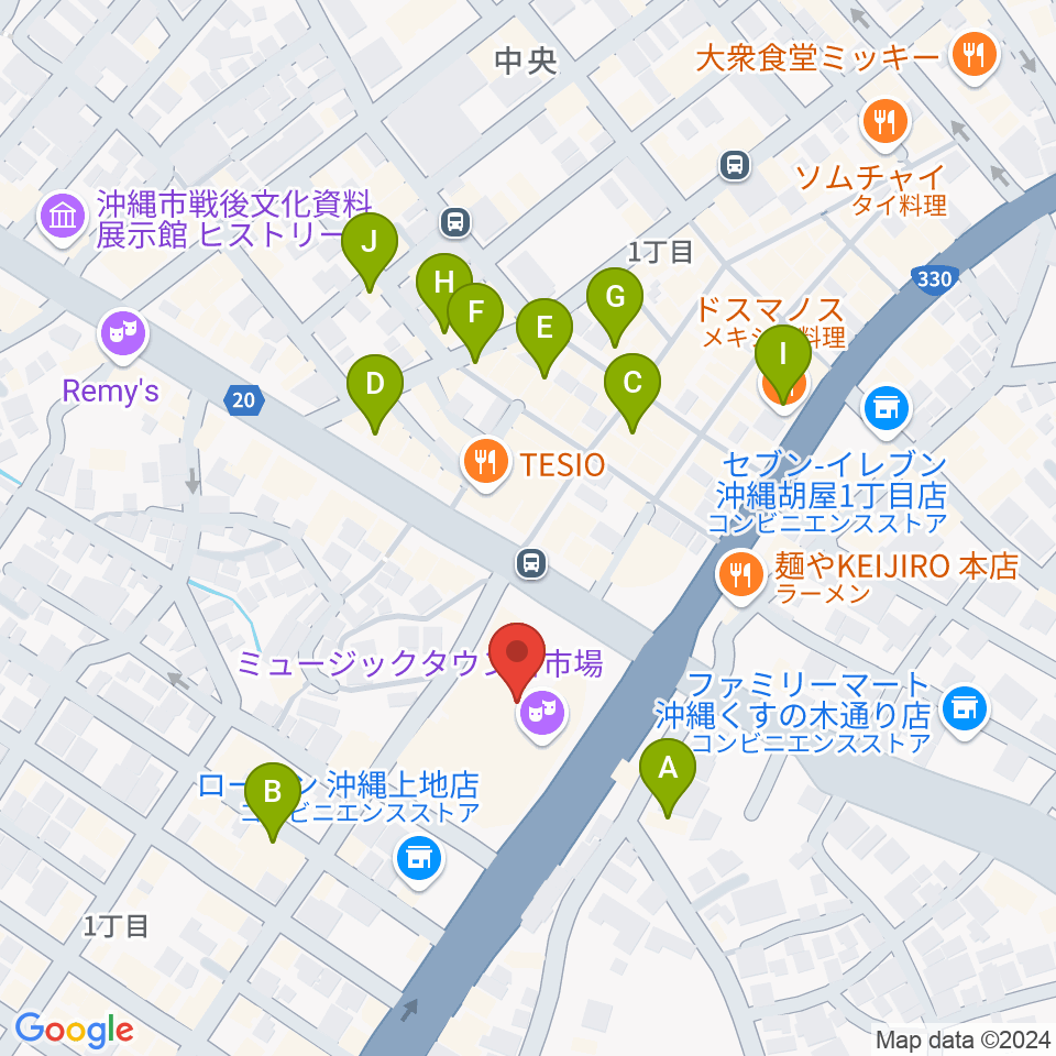 オキラジ周辺のホテル一覧地図