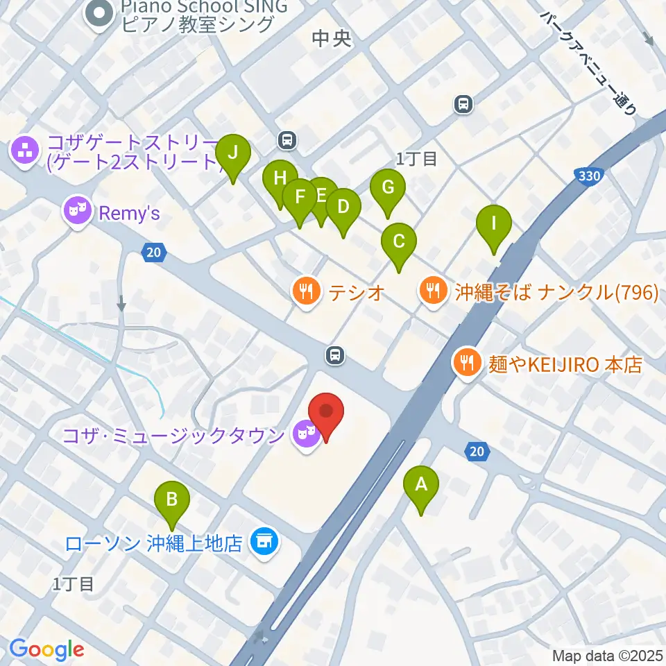 オキラジ周辺のホテル一覧地図