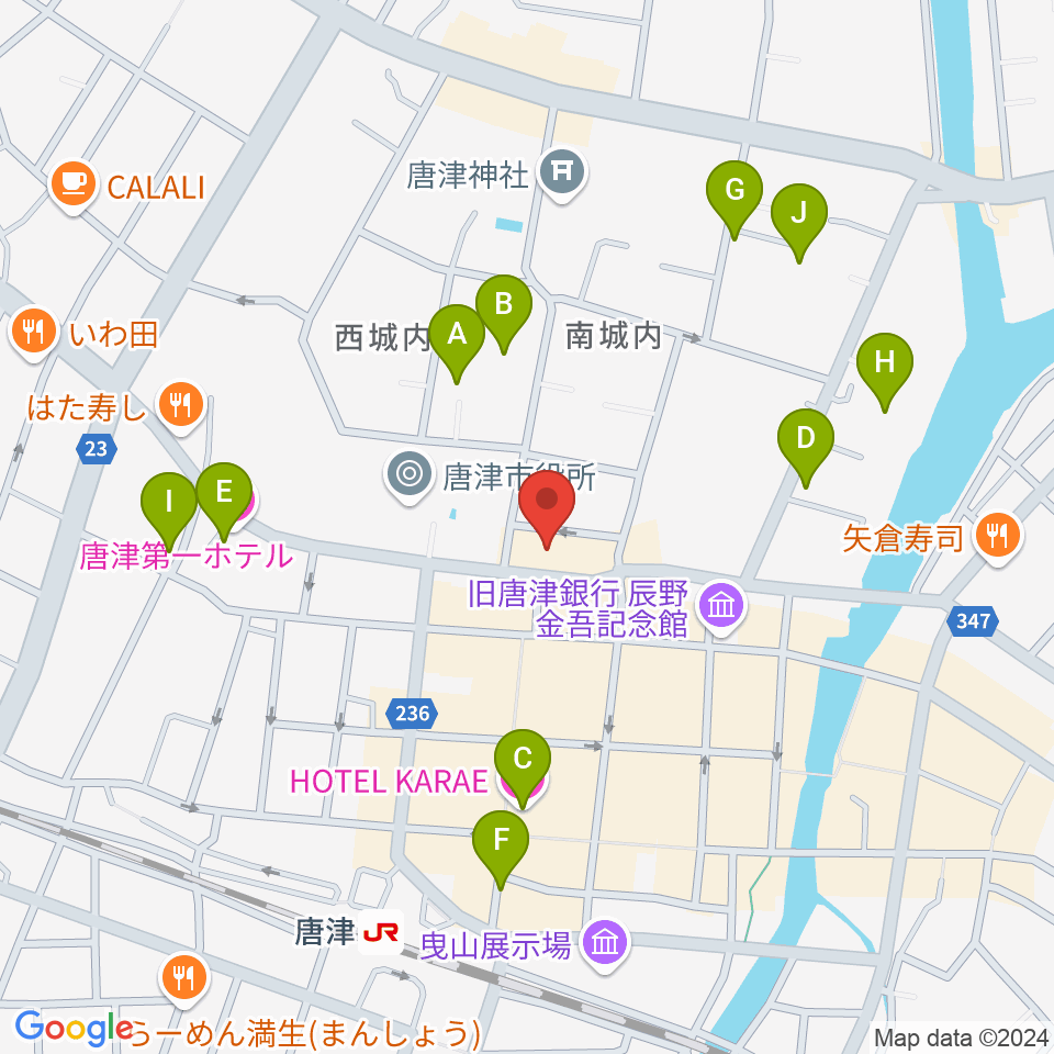 FMからつ周辺のホテル一覧地図