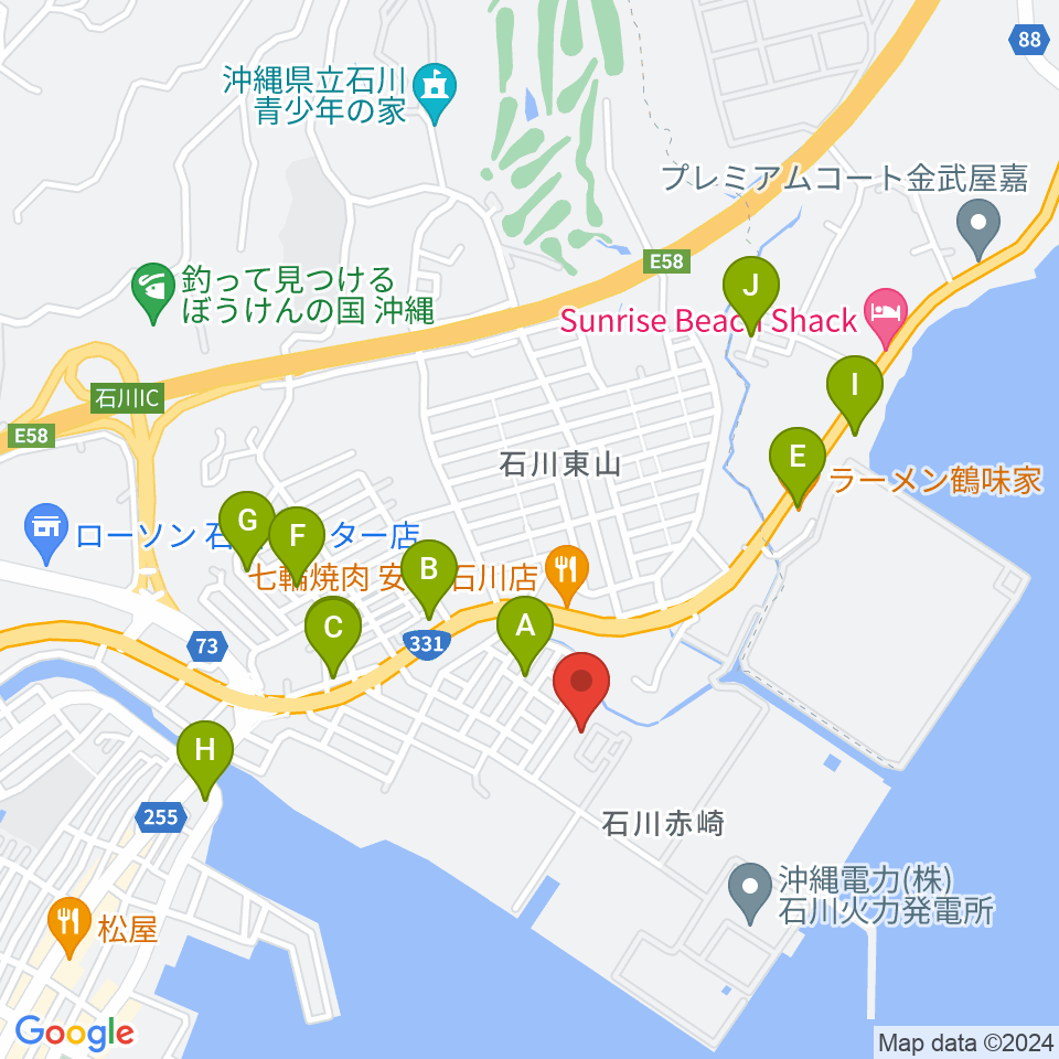 FMうるま周辺のホテル一覧地図