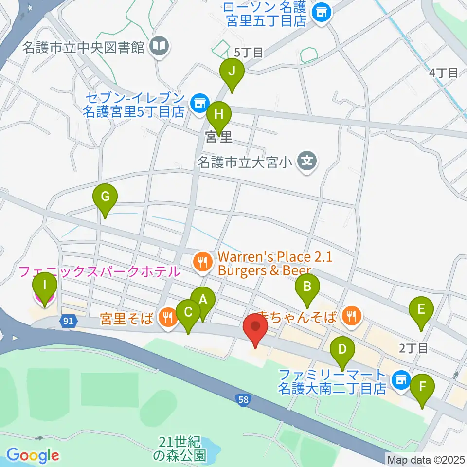 FMやんばる周辺のホテル一覧地図