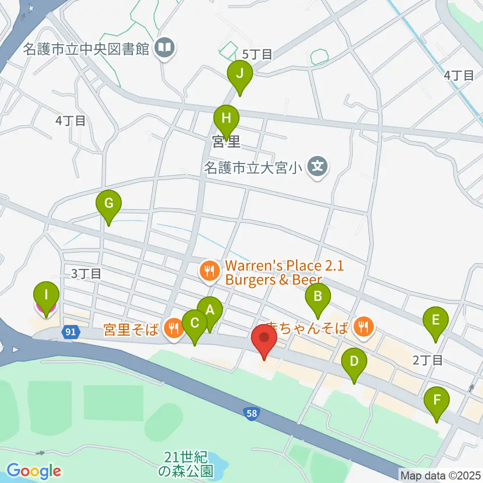 FMやんばる周辺のホテル一覧地図