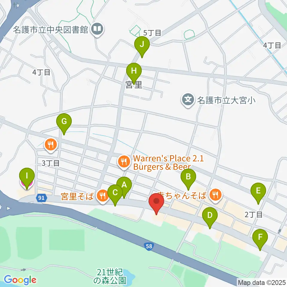 FMやんばる周辺のホテル一覧地図