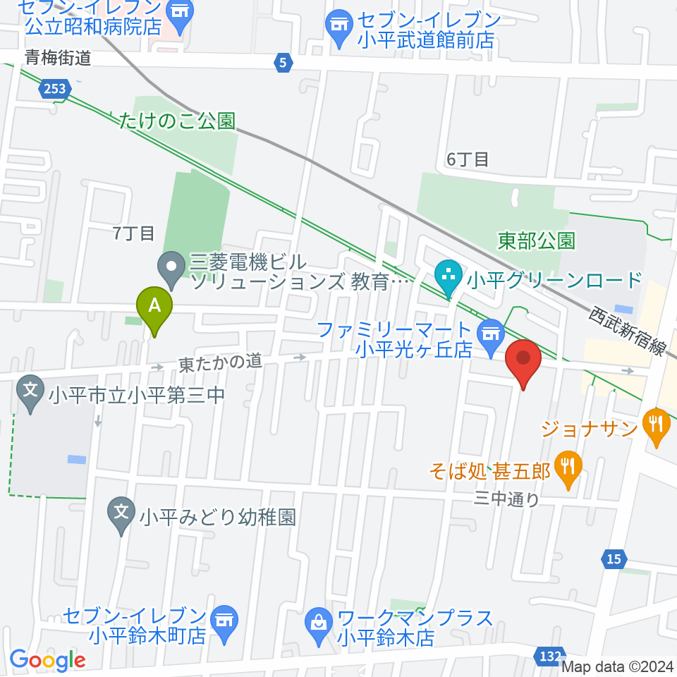 花小金井ライブハウスTSP周辺のホテル一覧地図
