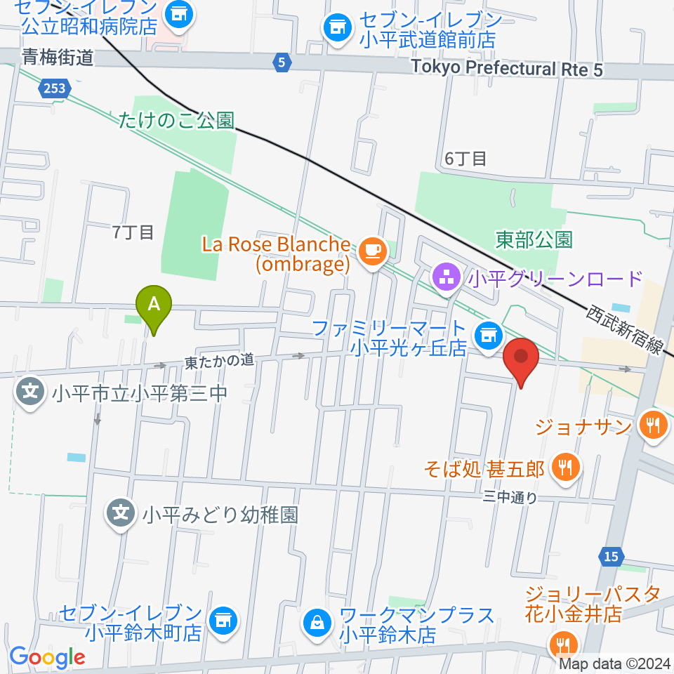 花小金井ライブハウスTSP周辺のホテル一覧地図