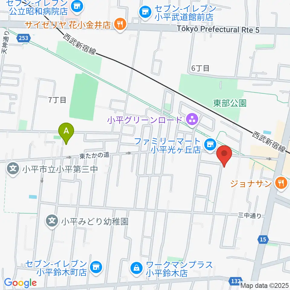 花小金井ライブハウスTSP周辺のホテル一覧地図