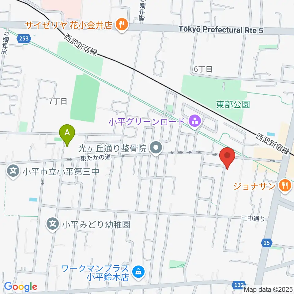 花小金井ライブハウスTSP周辺のホテル一覧地図