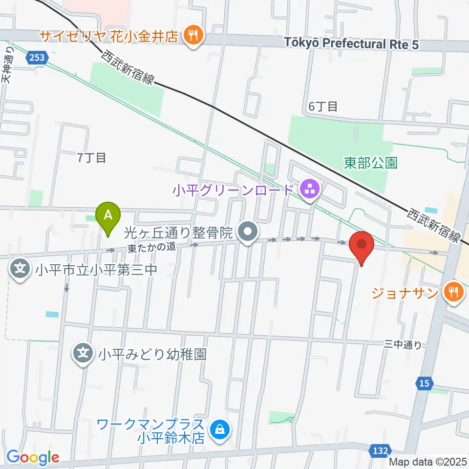 花小金井ライブハウスTSP周辺のホテル一覧地図