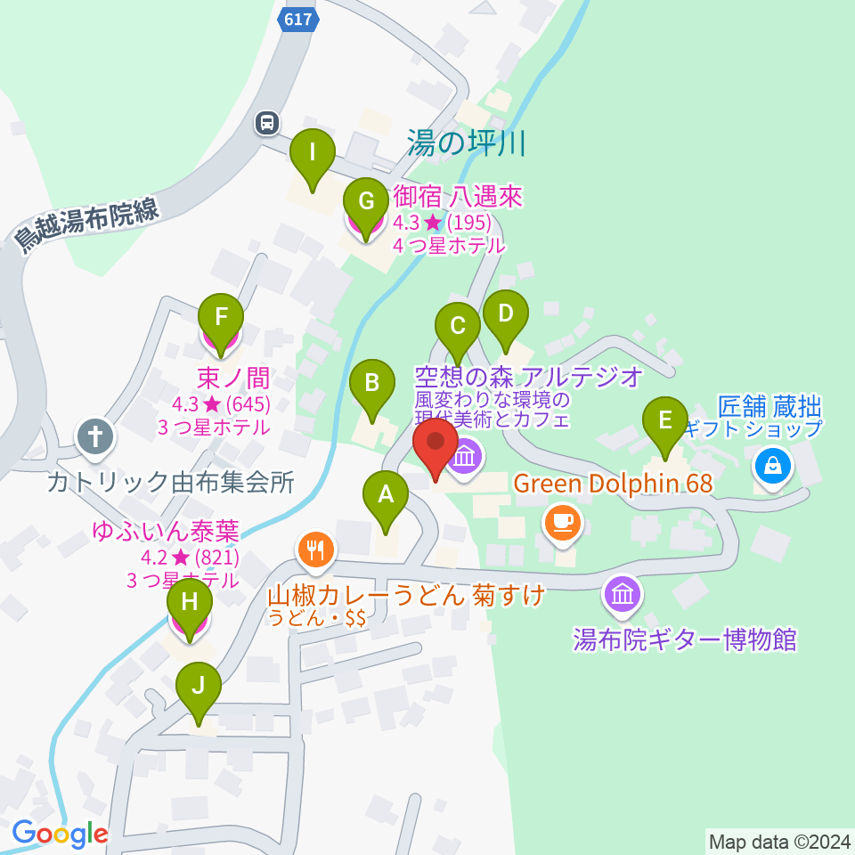 ゆふいんラヂオ局周辺のホテル一覧地図