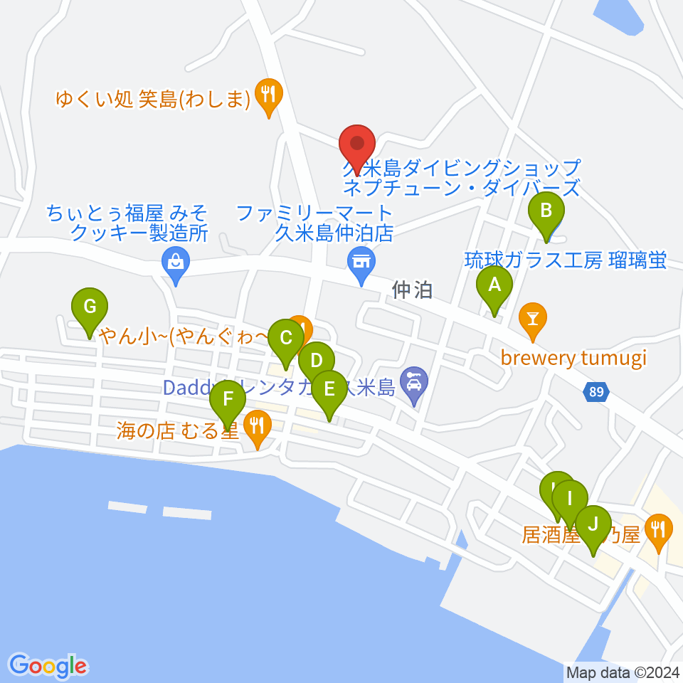 FMくめじま周辺のホテル一覧地図