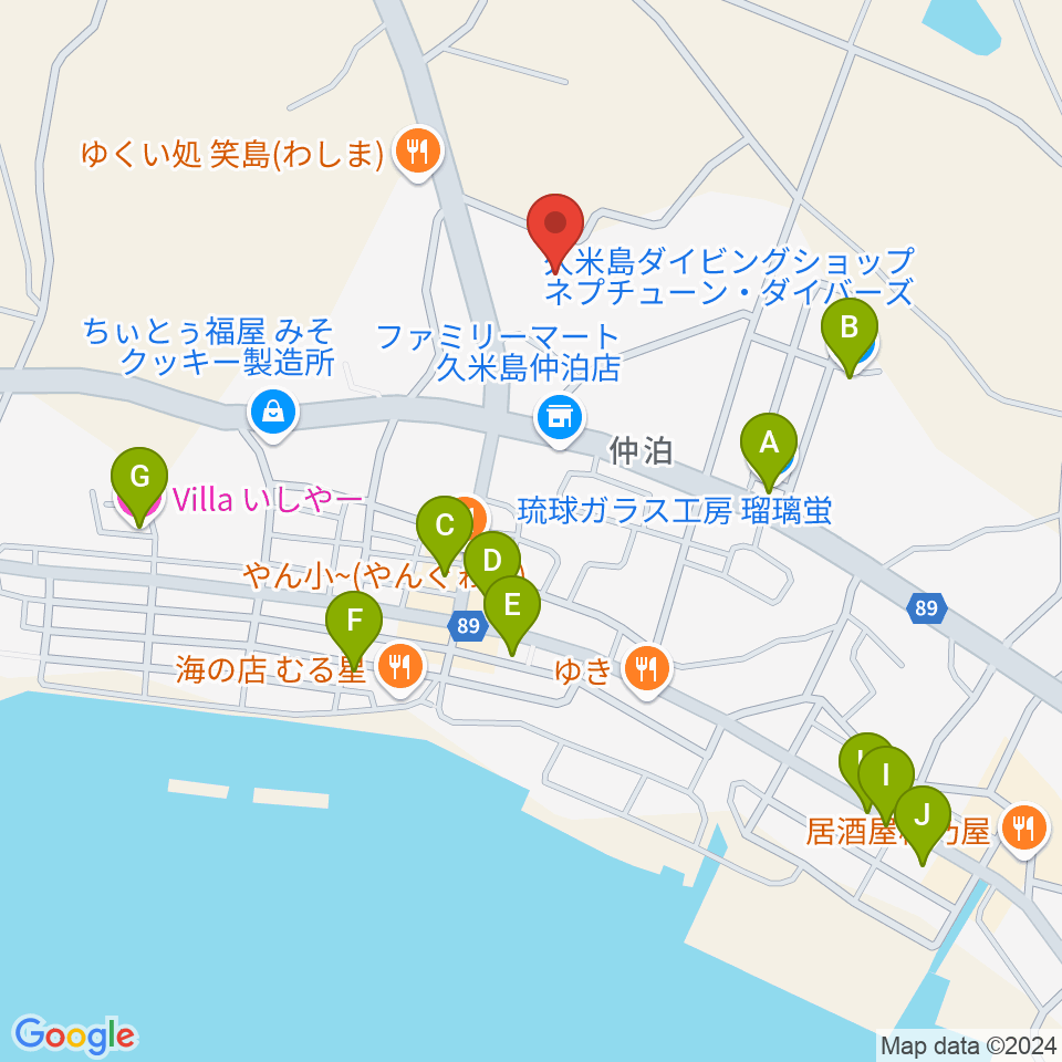 FMくめじま周辺のホテル一覧地図