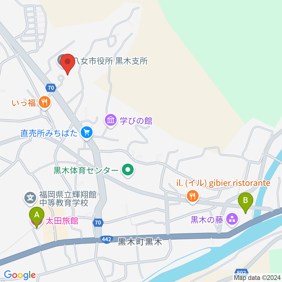 FM八女周辺のホテル一覧地図