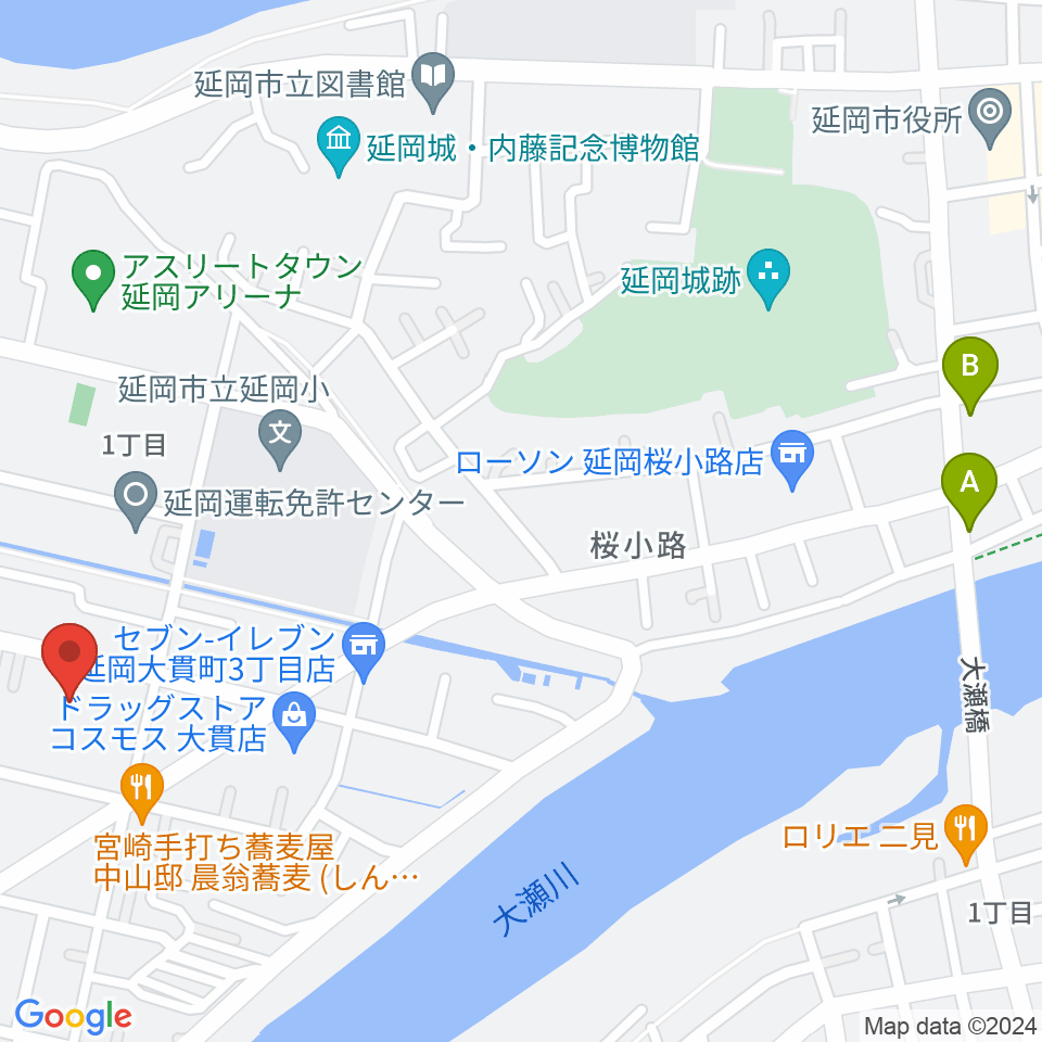 FMのべおか周辺のホテル一覧地図