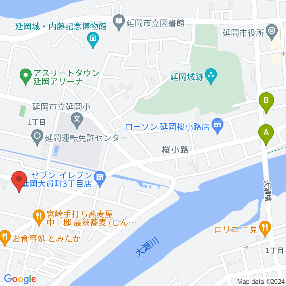 FMのべおか周辺のホテル一覧地図