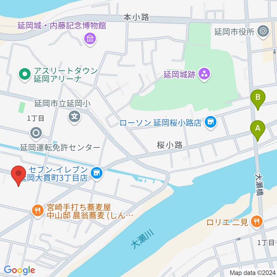 FMのべおか周辺のホテル一覧地図