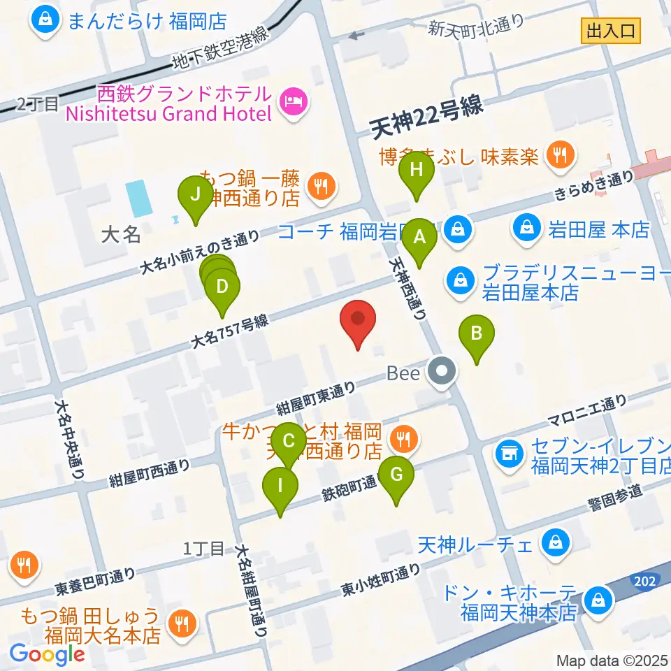 コミュニティラジオ天神周辺のホテル一覧地図