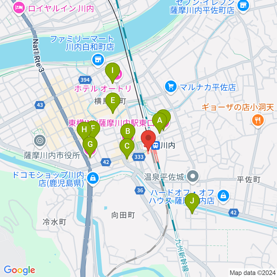 FMさつませんだい周辺のホテル一覧地図