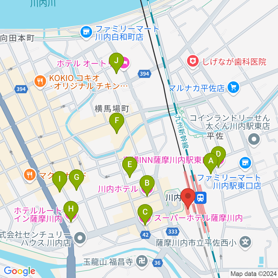 FMさつませんだい周辺のホテル一覧地図