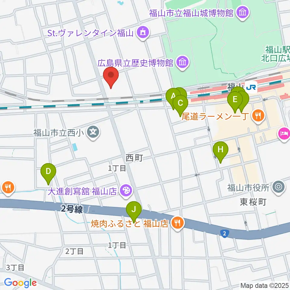 レディオBINGO エフエムふくやま周辺のホテル一覧地図