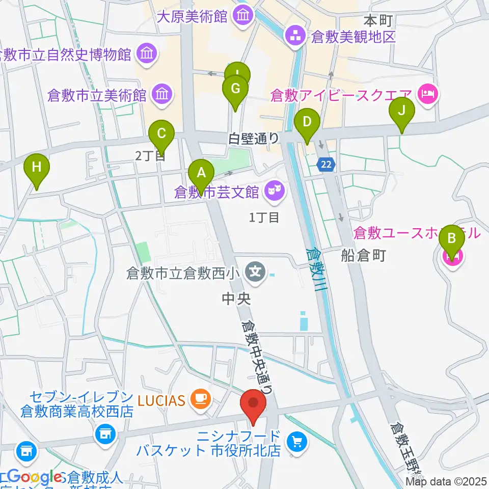 FMくらしき周辺のホテル一覧地図