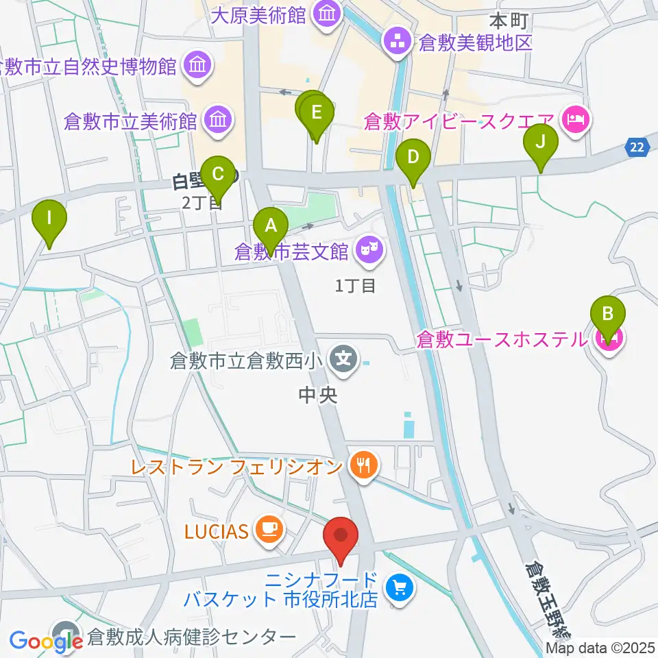 FMくらしき周辺のホテル一覧地図