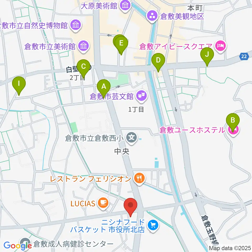 FMくらしき周辺のホテル一覧地図