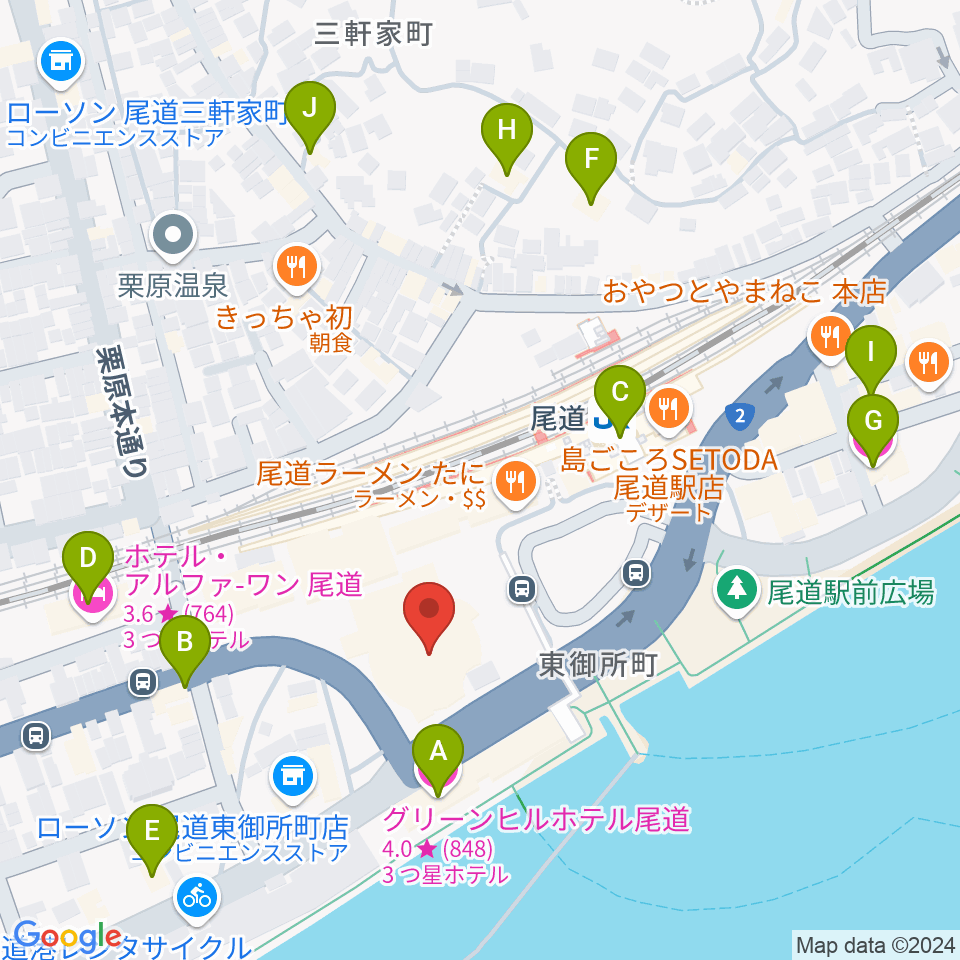 エフエムおのみち周辺のホテル一覧地図