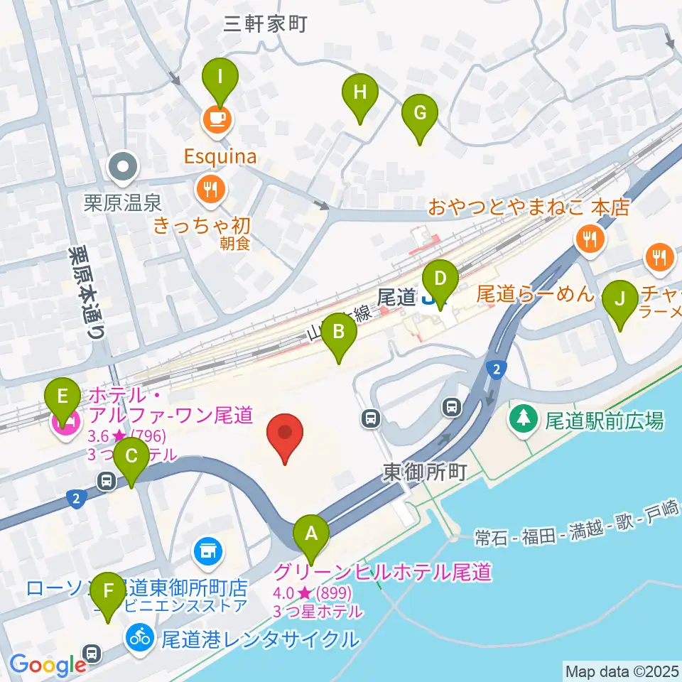 エフエムおのみち周辺のホテル一覧地図
