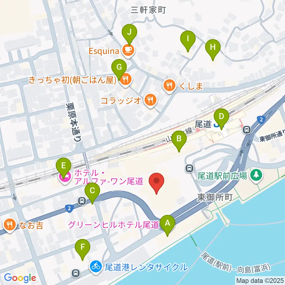 エフエムおのみち周辺のホテル一覧地図